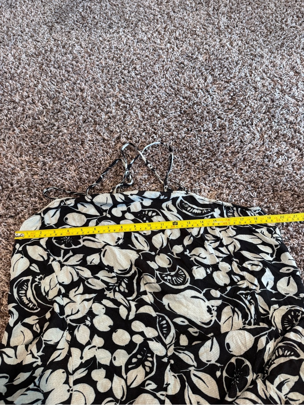 Anthropologie Sheer Mini Fruit Floral Dress Black White Strappy M $98 - Picture 8 of 8